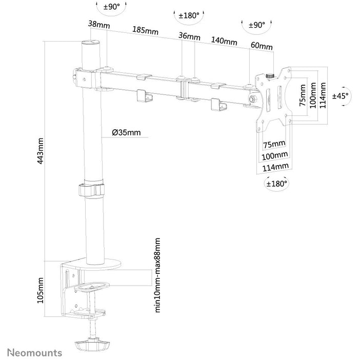 Tischhalterung für Flachbildschirme bis 32" 8KG FPMA-D550BLACK Neomounts