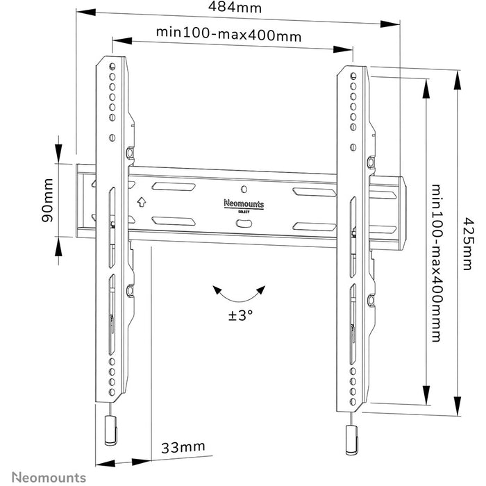 Wandhalterung für 32-65" Bildschirme 60KG WL30S-850BL14 Neomounts