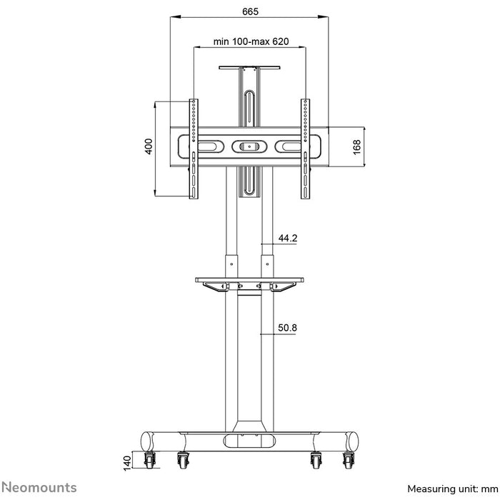 Select mobiler Bodenständer für Flachbild-Fernseher bis 75" (191 cm) 50KG NM-M1700BLACK Neomounts