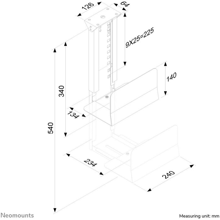 Universeller PC-Halter 30KG CPU-D200SILVER Neomounts