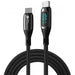 GoodConnections USB-C 2.0 (ST-ST) 1m Anschlusskabel mit Digitalanzeige Textilmantel 100W Schwarz