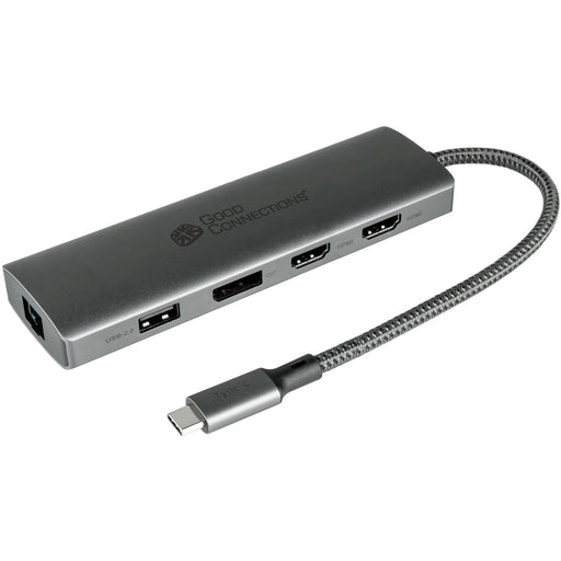 GoodConnections HUB-C001A USB-C HUB 10-Port 2xHDMI  1xDP  1xUSB-C  2xUSB 3.0  1xUSB 2.0  1xRJ45  1xKartenleser Anthrazit