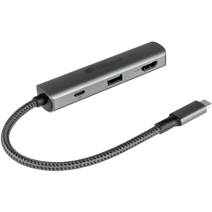 GoodConnections HUB-C002A USB-C HUB 3-Port 1xHDMI  1xUSB-C  1xUSB 3.0 Anthrazit