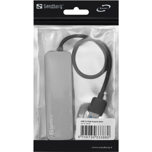 Sandberg 333-88 USB 3.0 HUB 4-Port 4xUSB 3.0 SuperSpeed Silber