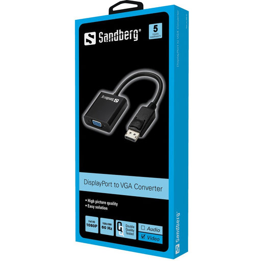 Sandberg DisplayPort 1.2 > VGA (ST-BU) Adapter Schwarz