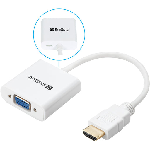 Sandberg HDMI > VGA (ST-BU) Adapter Weiß