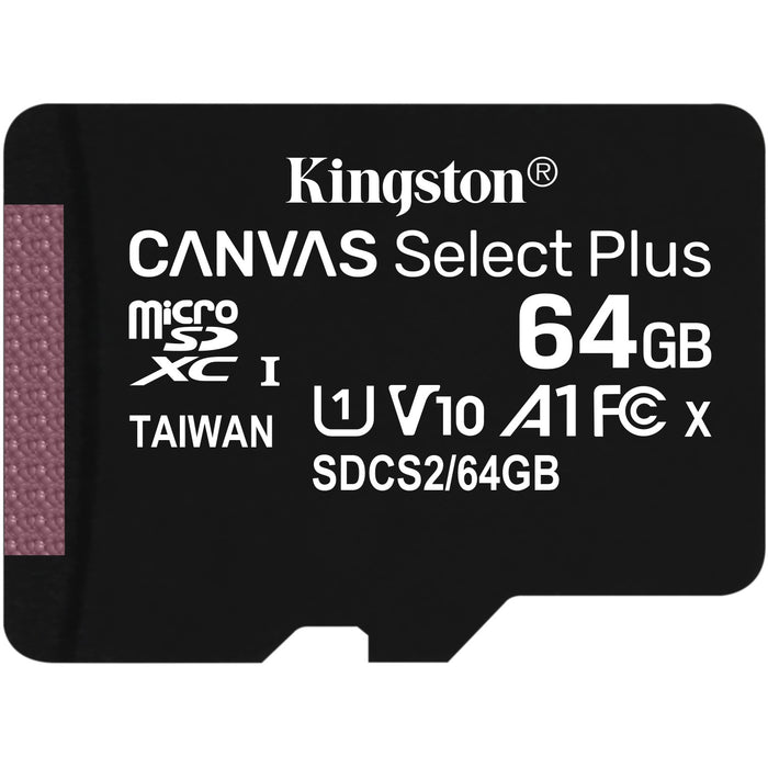 CARD 64GB Kingston Canvas Select Plus microSDXC 100MB/s +Adapter