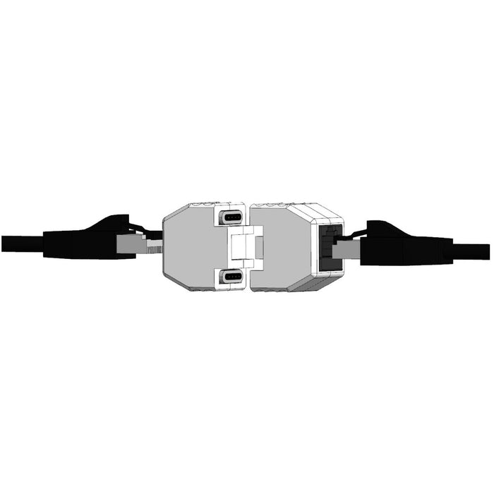 ALLNET TP-TP Kupplung CAT6A Buchse 1:1 8-pol. RJ45 magnetische Sicherungskupplung Abwurfbuchse PoE fähig bis zu 10GBit