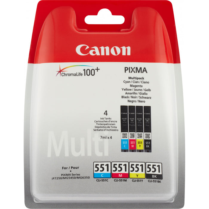 Canon Tinte CLI-551 6509B009 4er Multipack (BKMCY)