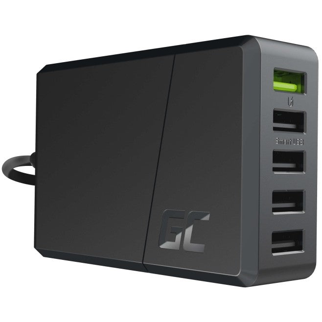 Green Cell Charger 52W 5-Port USB3.0 Schwarz