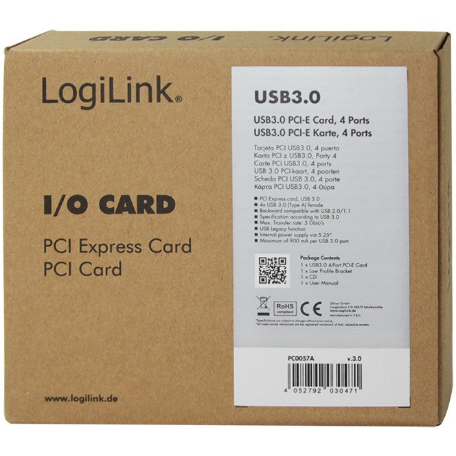 LogiLink 4-Port USB 3.0 PCI Express-Karte