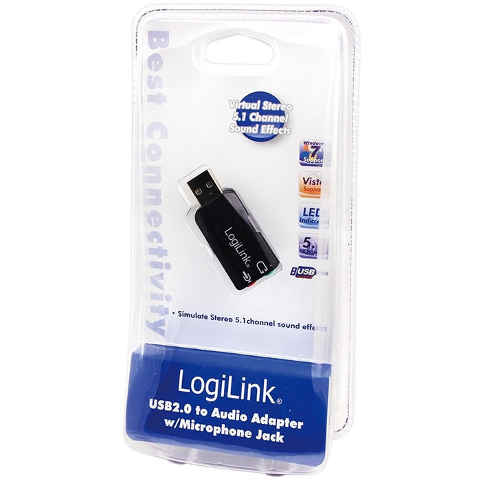 LogiLink USB 2.0 Soundkarte mit Virtual 3D Soundeffekt