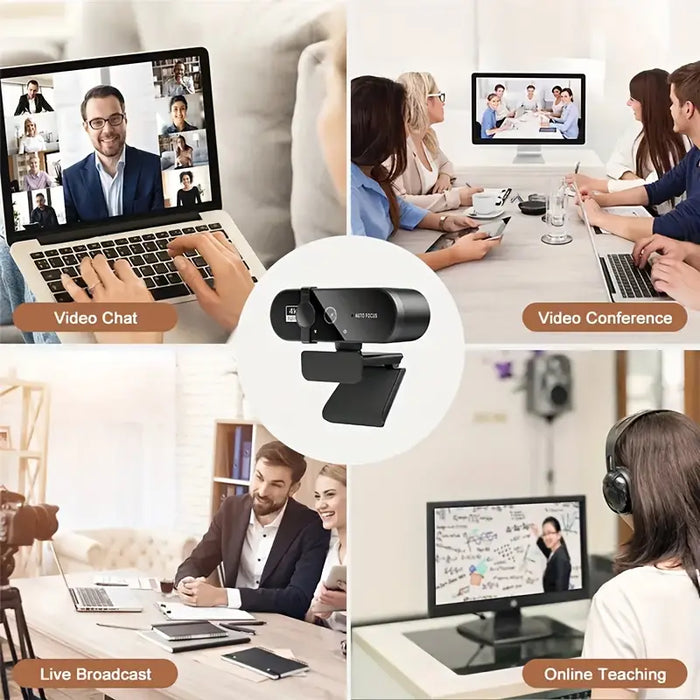 4K/2K Full HD Desktop Webcam with Microphone