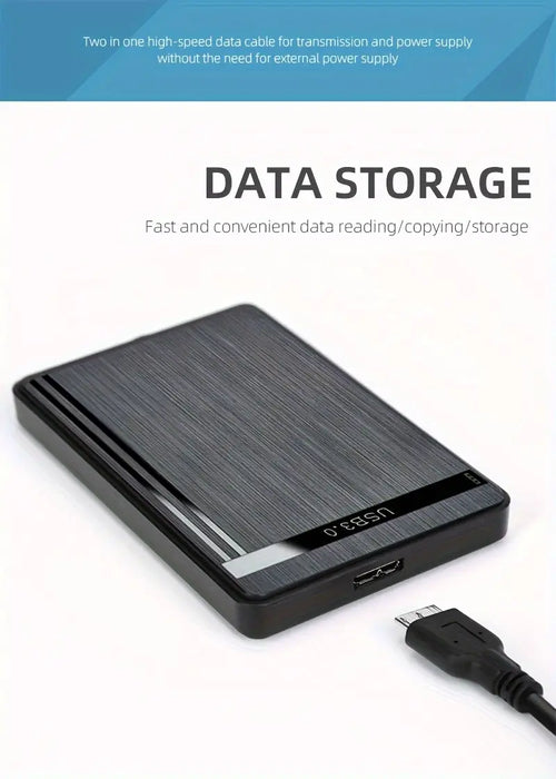 Black Brushed USB3.0 High-speed 2.5-inch Hard Drive Enclosure