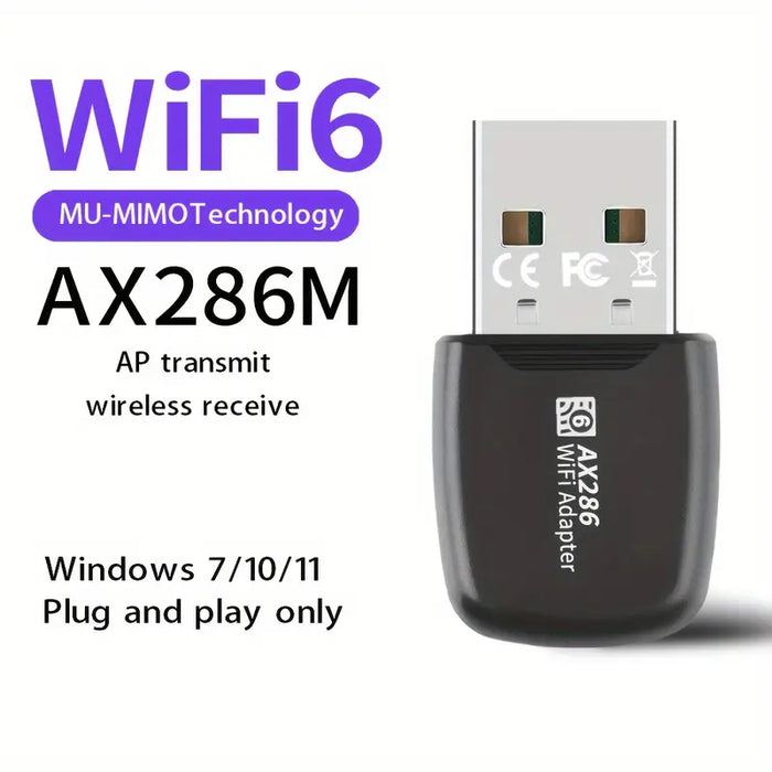 USB 286Mbps WiFi6 Wireless Adapter