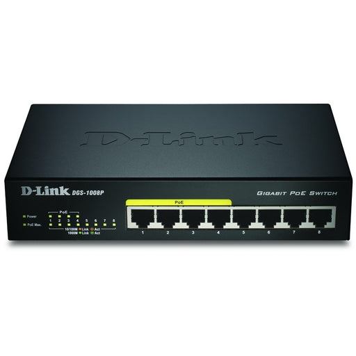 8P D-Link DGS-1008P/E Metall PoE+