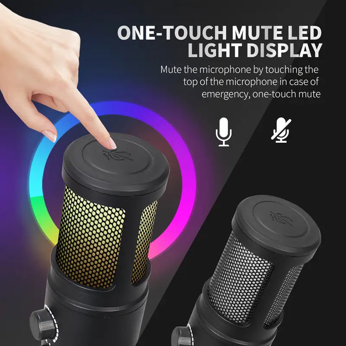 PC-Link High-Fidelity USB Microphone with RGB Lighting