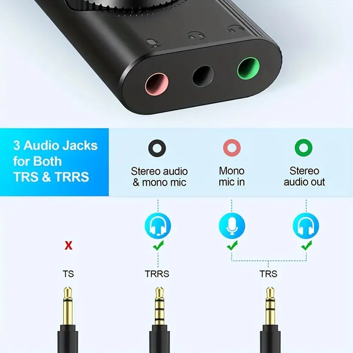 PC-Link USB Sound Card with Volume Control