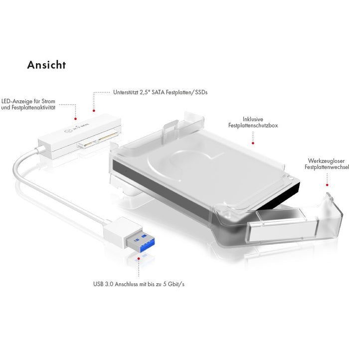 ICY BOX IB-AC703-U3 Adapter für 1x HDD/SSD