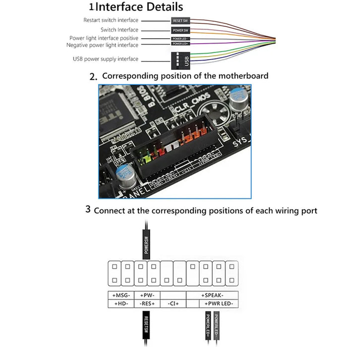 PC-Link-Desktop Computer Power Switch With USB3.0/2.0