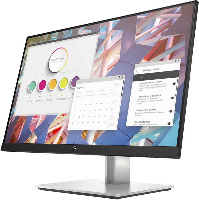 HP E-Series E24 G4 computer monitor 60.5 cm (23.8") 1920 x 1080 pixels Full HD LCD Black, Silver