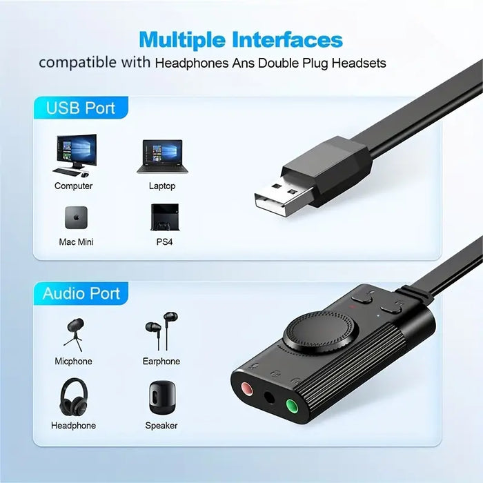 PC-Link USB Sound Card with Volume Control