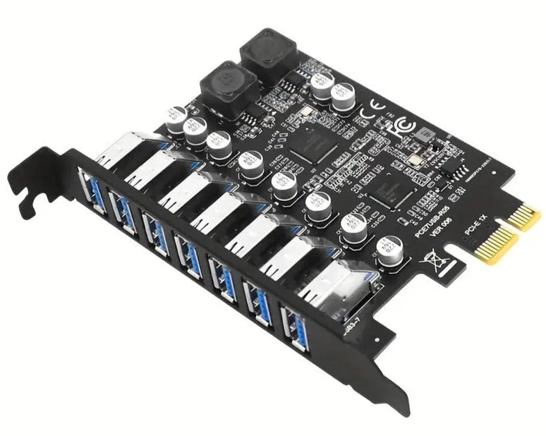 TISHRIC USB 3.0 PCI-E card with multiple USB ports on a white background