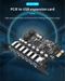 PCIe to USB expansion card with Tishric branding on a dark background