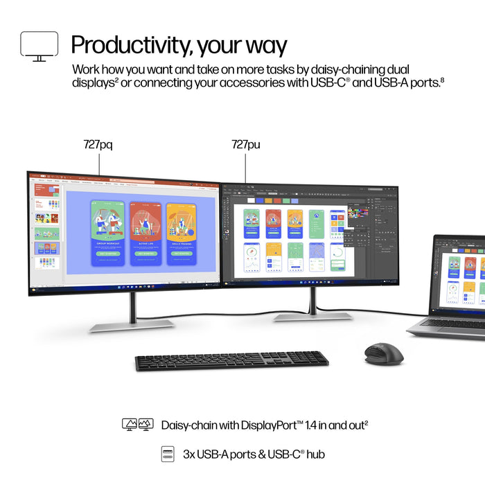 HP Series 7 Pro 27 inch QHD Monitor - 727pq