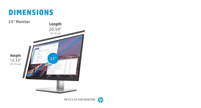 HP E-Series E23 G4 computer monitor 58.4 cm (23") 1920 x 1080 pixels Full HD LCD Black, Silver