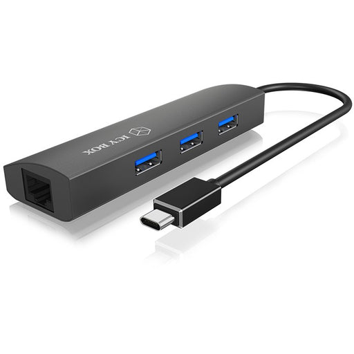 ICY BOX IB-HUB1406-C USB-C HUB 4-Port 3xUSB 3.0  1xGigabit LAN