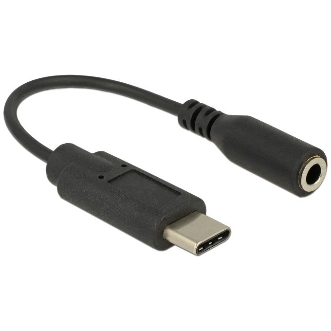 DeLock USB-C > Klinkenbuchse 14cm Adapter Schwarz