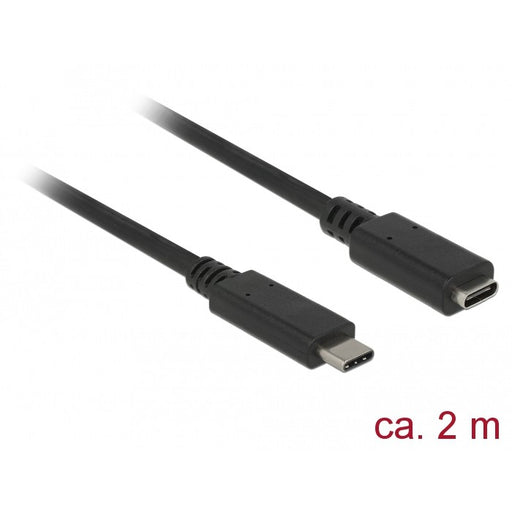 DeLock USB-C (ST-BU) 2m Verlängerungskabel Schwarz