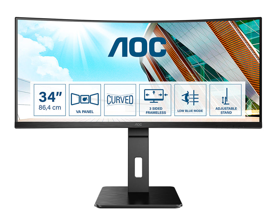 AOC P2 CU34P2A LED display 86.4 cm (34") 3440 x 1440 pixels Quad HD Black