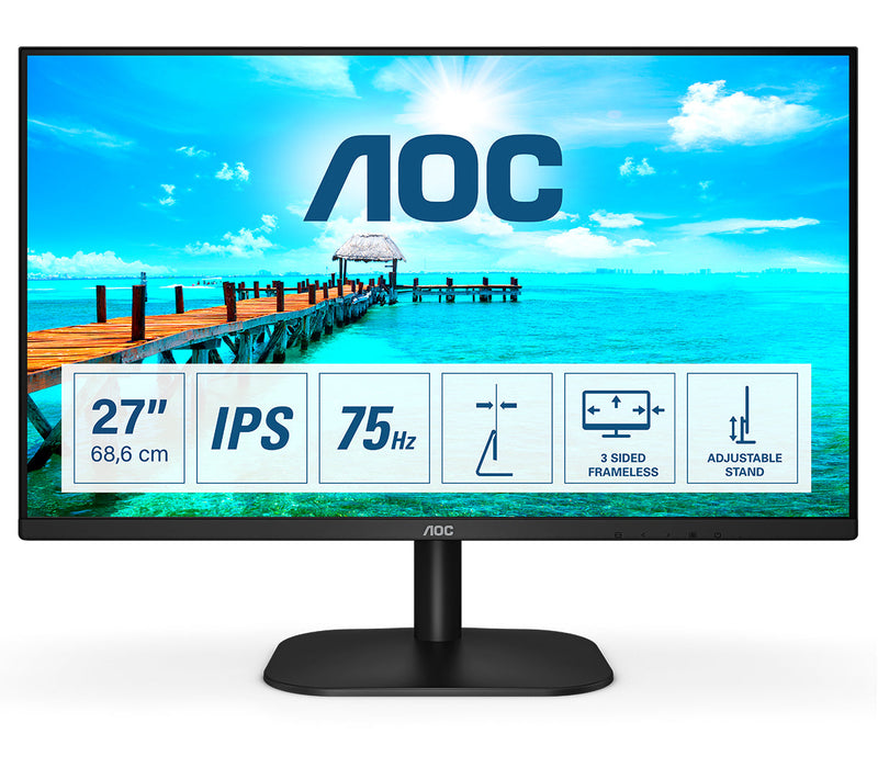 AOC B2 27B2DA LED display 68.6 cm (27") 1920 x 1080 pixels Full HD Black