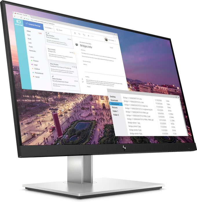 HP E-Series E23 G4 computer monitor 58.4 cm (23") 1920 x 1080 pixels Full HD LCD Black, Silver