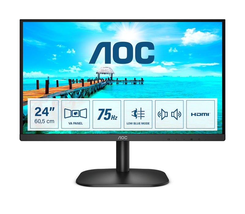 AOC B2 24B2XDAM LED display 60.5 cm (23.8") 1920 x 1080 pixels Full HD Black