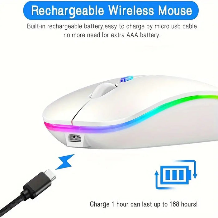 PC-Link Rechargeable RGB Wireless Office Mouse