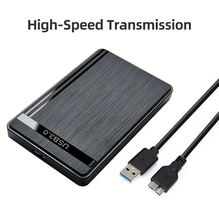 Black Brushed USB3.0 High-speed 2.5-inch Hard Drive Enclosure