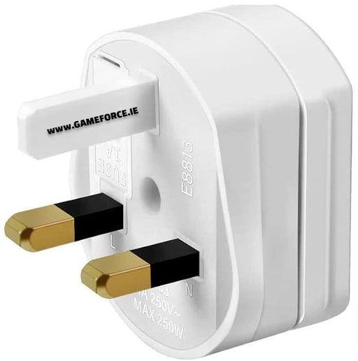 ADAPTER CONVERTER - PC-LINK- UK 2 Pin To 3 Pin Fused Adaptor Plug - White