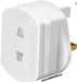 ADAPTER CONVERTER - PC-LINK- UK 2 Pin To 3 Pin Fused Adaptor Plug - White