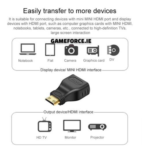 ADAPTER CONVERTER - ARES HDMI To Mini HDMI Adapter / Plug Gold Plated 1080p