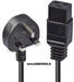 Power Cable - PC-LINK 2 Meter UK 3 Pin Plug To IEC C19 Power Cable Black