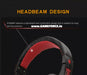 HEADSET - PC-LINK SY830mv - RED / Black Gaming Headset USB WIRED With Luminous Red