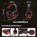 HEADSET - PC-LINK SY830mv - RED / Black Gaming Headset USB WIRED With Luminous Red