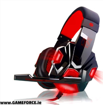 HEADSET - PC-LINK SY830mv - RED / Black Gaming Headset USB WIRED With Luminous Red