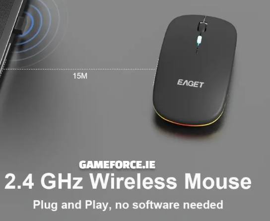 Wireless Mouse - ARES EM-09 Wireless Mouse Duel Mode 2.4G + BT Portable Silent Mouse Rechargeable