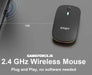 Wireless Mouse - ARES EM-09 Wireless Mouse Duel Mode 2.4G + BT Portable Silent Mouse Rechargeable