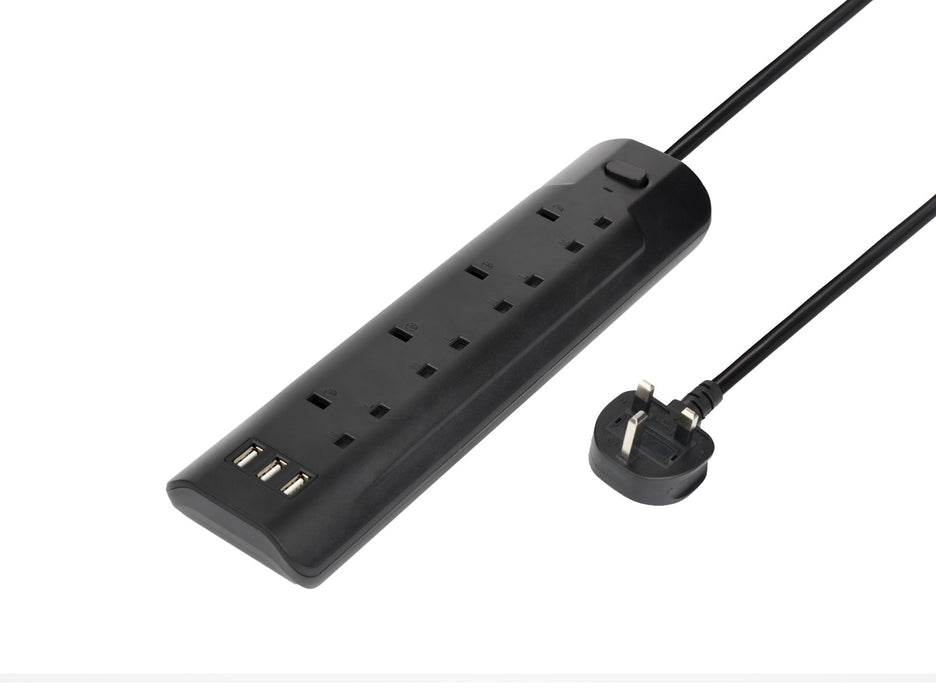 GAMEFORCE.IE  Quad Socket Surge Protector with USB Ports