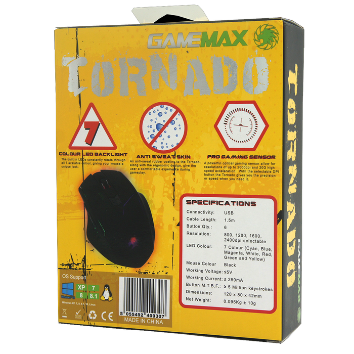 GameMax Tornado Gaming Mouse - Black